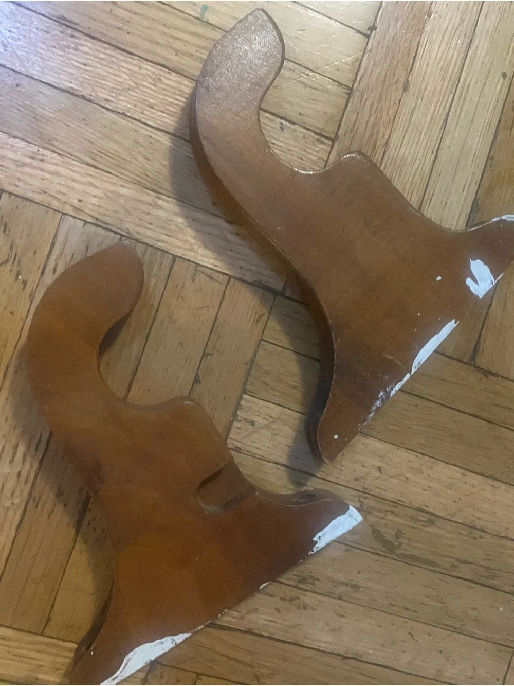 Vintage Classic real Wood Curtain Rod set 2 Brackets in Brown